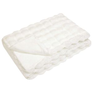 vidaXL Couverture antid&eacute;rapante en fausse de lapin Olite 4 pc Blanc