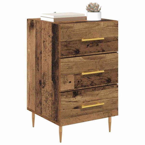 vidaXL Cabinet de chevet Bois ancien 40 x 40 x 66 cm Bois d'ing&eacute;nierie