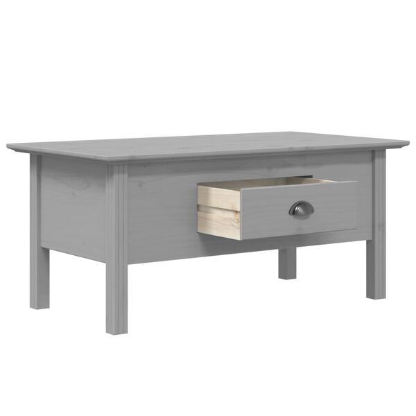 vidaXL Table basse BODO gris 100x55x46 cm bois de pin massif