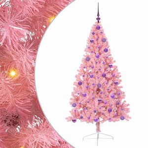 vidaXL Sapin de Noël artificiel pré-éclairé Rose 180 cm PVC