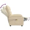 vidaXL Fauteuil électrique de massage Crème Tissu