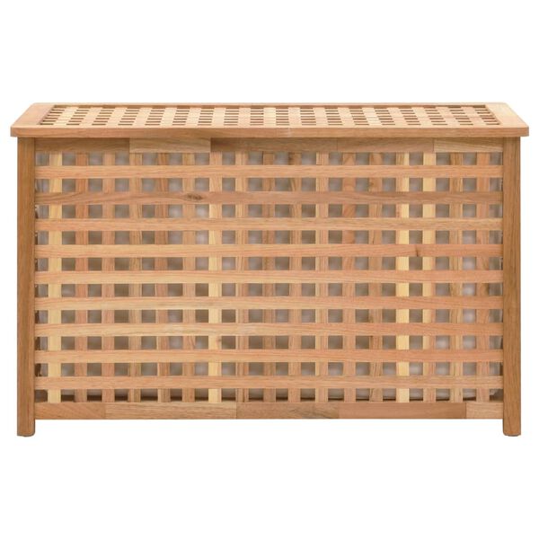 vidaXL Coffre de blanchisserie 77,5x37,5x46,5 cm Bois massif de noyer