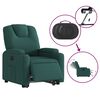 vidaXL Fauteuil inclinable &eacute;lectrique vert fonc&eacute; tissu