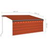 vidaXL Auvent r&eacute;tractable manuel avec store 3x2,5 m Orange et marron