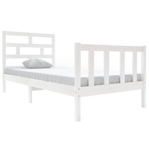 vidaXL Cadre de lit sans matelas blanc bois de pin massif
