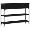 vidaXL Table console Ch&ecirc;ne noir 100 x 25 x 75 cm Bois d'ing&eacute;nierie