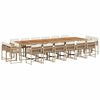 vidaXL Ensemble &agrave; manger de jardin et coussins 17 pcs beige
