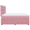vidaXL Sommier &agrave; lattes de lit avec matelas Rose 200x200 cm Velours