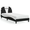 vidaXL Lit Viana avec matelas noir et blanc 90x190 cm similicuir