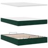 vidaXL Cadre de lit ottoman avec matelas vert fonc&eacute; 140x200 cm velours