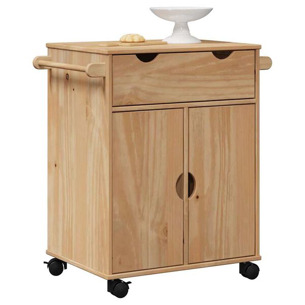 vidaXL Chariot de cuisine OTTA 59x45x80 cm bois massif de pin