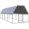 vidaXL Poulailler d'ext&eacute;rieur 2x8x2 m Acier galvanis&eacute;
