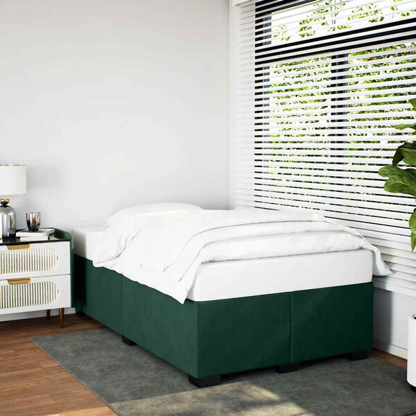 vidaXL Cadre de lit sans matelas vert fonc&eacute; 120x200 cm velours