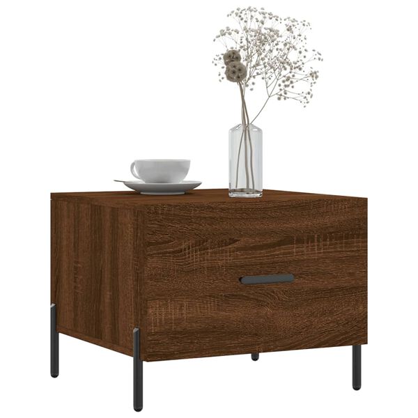 vidaXL Tables basses 2 pcs chêne marron 50x50x40 cm bois d'ingénierie