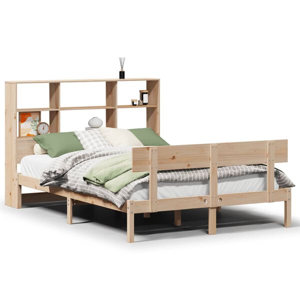 vidaXL Lit bibliothèque sans matelas 140x200 cm bois massif de pin