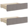 vidaXL Lit de jour avec gigogne et tiroirs taupe 100x200 cm tissu