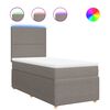 vidaXL Sommier &agrave; lattes de lit avec matelas Taupe 90x200 cm Tissu