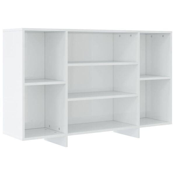 vidaXL Buffet blanc brillant 120x30x75 cm bois d'ing&eacute;nierie