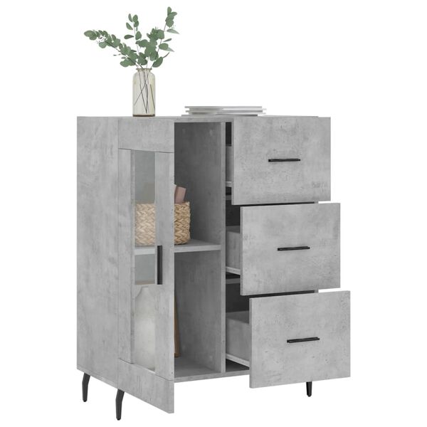 vidaXL Buffet gris b&eacute;ton 69,5x34x90 cm bois d'ing&eacute;nierie