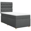 vidaXL Sommier &agrave; lattes de lit avec matelas Gris fonc&eacute; 100x200cm Tissu