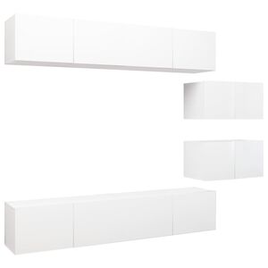 vidaXL Ensemble de meubles TV 6 pcs Blanc Bois d'ing&eacute;nierie