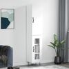 vidaXL Buffet haut Blanc 34,5x34x180 cm Bois d'ing&eacute;nierie