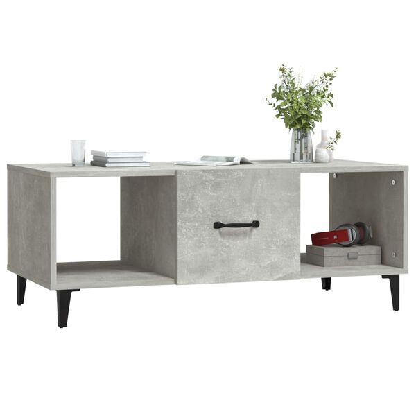 vidaXL Table basse Gris b&eacute;ton 102x50x40 cm Bois d'ing&eacute;nierie