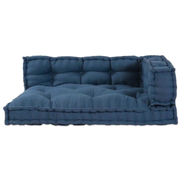 vidaXL Coussin de canapé 3 pcs Indigo tissu
