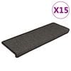 vidaXL Tapis d'escalier autocollants 15 pcs 65x21x4 cm Anthracite