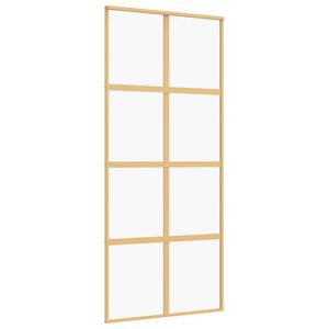 vidaXL Porte coulissante dor&eacute; 90x205 cm verre ESG clair et aluminium