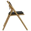 vidaXL Chaises de bistro pliantes lot de 2 coussins gris fonc&eacute; bambou