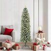 vidaXL Arbre de No&euml;l artificiel slim avec 300 LED Vert et blanc 180 cm
