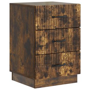 vidaXL Cabinet de chevet avec tiroir Ch&ecirc;ne fum&eacute; 43 x 41 x 63,5 cm