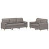 vidaXL Ensemble de canap&eacute;s 2 pcs avec coussins taupe tissu