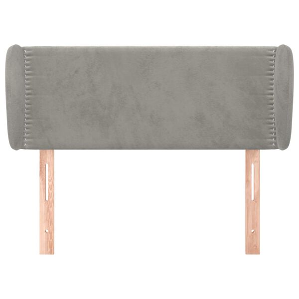 vidaXL T&ecirc;te de lit avec oreilles Gris clair 83x23x78/88 cm Velours
