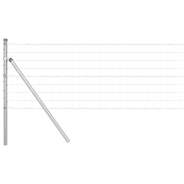 vidaXL Cl&ocirc;ture avec poteau Argent&eacute; 0,6 x 10 m Acier et PVC