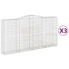 vidaXL Paniers à gabions arqués 3 pcs 400x50x200/220 cm Fer galvanisé