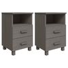 vidaXL Tables de chevet HAMAR 2 pcs Gris clair 40x35x62 cm Bois massif