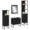vidaXL Ensemble de mobilier de salle de bain avec &eacute;tag&egrave;re 4 pcs Noir