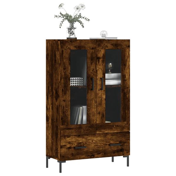vidaXL Buffet haut ch&ecirc;ne fum&eacute; 69,5x31x115 cm bois d'ing&eacute;nierie