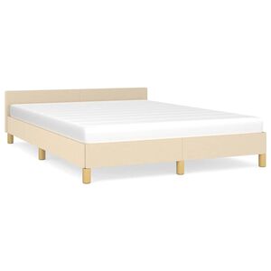 vidaXL Cadre de lit sans matelas cr&egrave;me 140x190 cm tissu
