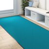 vidaXL Tapis d'entr&eacute;e Autre Cyan et Noir 120 x 300 cm Polyamide et PVC