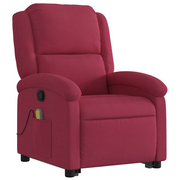 vidaXL Fauteuil de massage inclinable Rouge bordeaux Velours