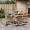 vidaXL Ensemble &agrave; manger de jardin et coussins 9 pcs m&eacute;lange beige