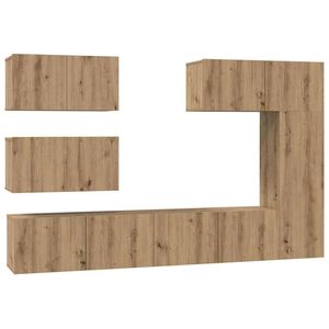 vidaXL TV Cabinet Set 6 pc 30,5 x 30 x 90 cm Ch&ecirc;ne artisanal