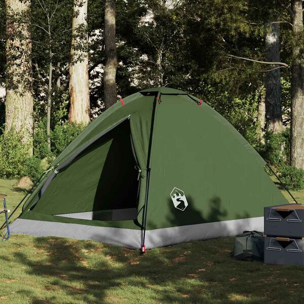 vidaXL Tente de camping &agrave; d&ocirc;me 4 personnes vert olive imperm&eacute;able