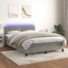 vidaXL Sommier &agrave; lattes de lit avec matelas LED Gris clair 140x190 cm
