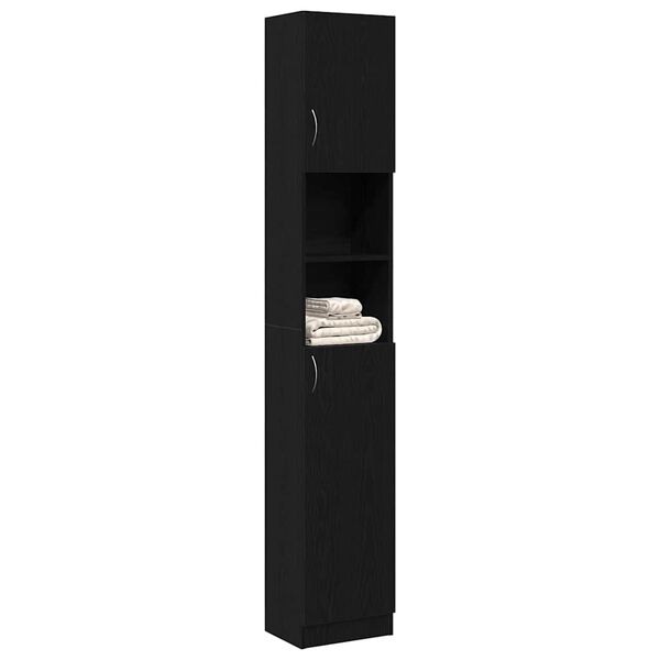 vidaXL Armoire de salle de bain ch&ecirc;ne noir 32x25,5x190 cm