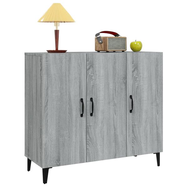 vidaXL Buffet sonoma gris 90x34x80 cm bois d'ingénierie
