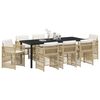 vidaXL Ensemble de salle &agrave; manger pour jardin 9 pcs Beige